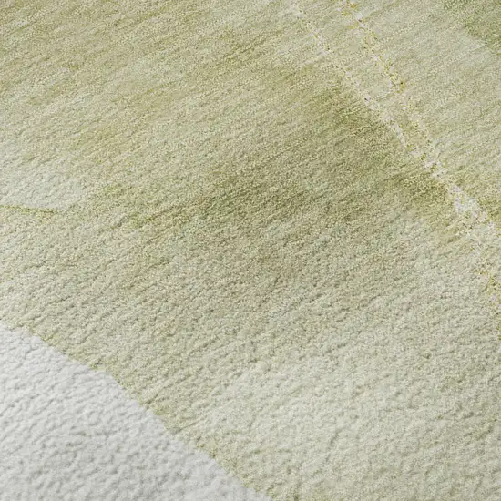Green Gold And Ivory Abstract Washable Area Rug With UV Protection Photo 3