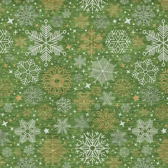 Green Gold And Ivory Medallion Washable Indoor Outdoor Area Rug Photo 3