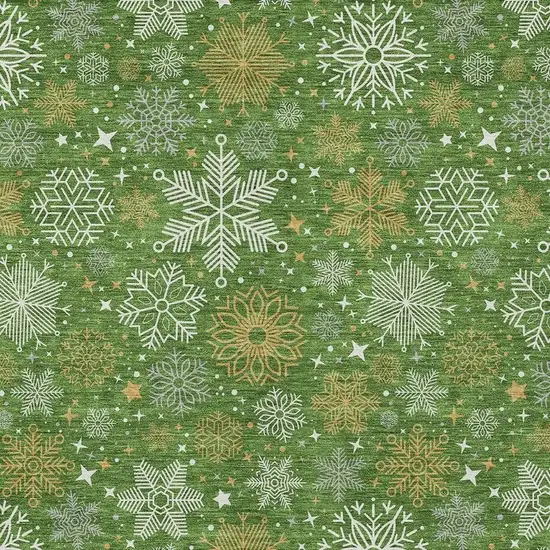 Green Gold And Ivory Medallion Washable Indoor Outdoor Area Rug Photo 3