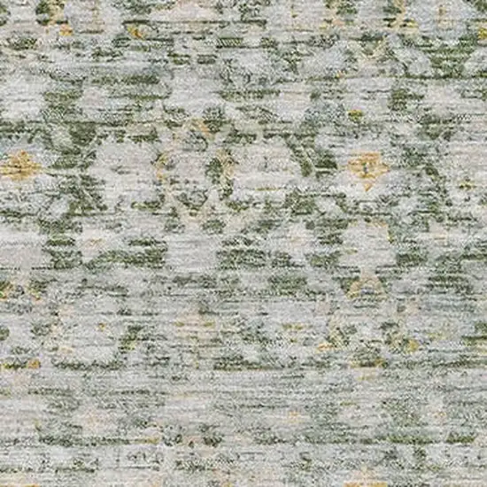 Green Gold And Ivory Striped Washable Area Rug With UV Protection Photo 2