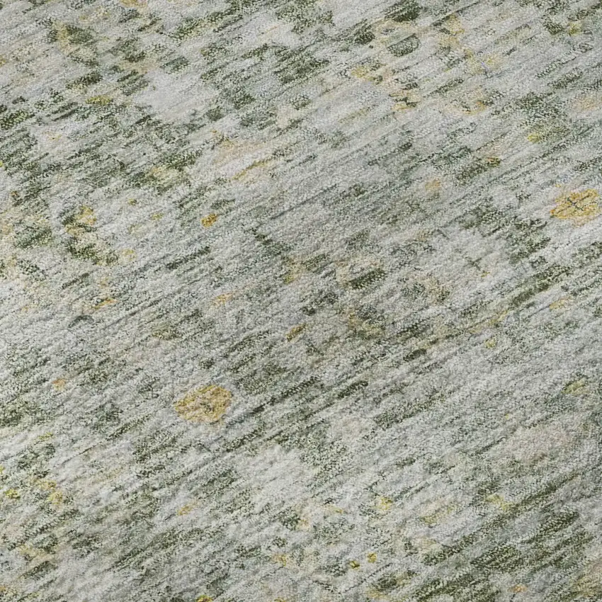 Green Gold And Ivory Striped Washable Area Rug With UV Protection Photo 9