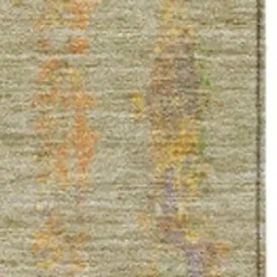 Green Gold And Purple Abstract Washable Indoor Outdoor Area Rug Photo 3