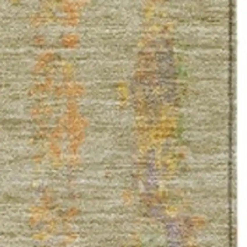 Green Gold And Purple Abstract Washable Indoor Outdoor Area Rug Photo 3