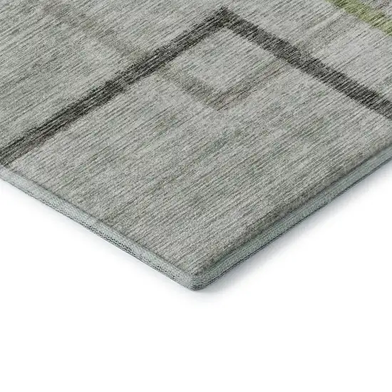 Green Gray And Blue Geometric Washable Area Rug With UV Protection Photo 7