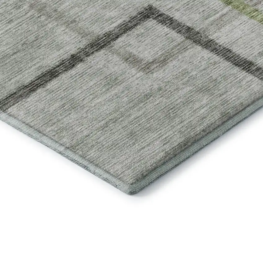 Green Gray And Blue Geometric Washable Area Rug With UV Protection Photo 7