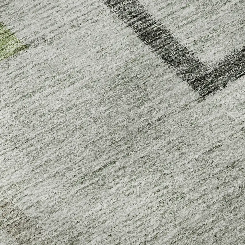 Green Gray And Blue Geometric Washable Area Rug With UV Protection Photo 9