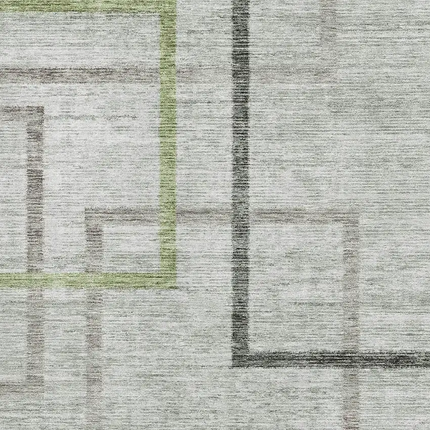 Green Gray And Blue Geometric Washable Area Rug With UV Protection Photo 3