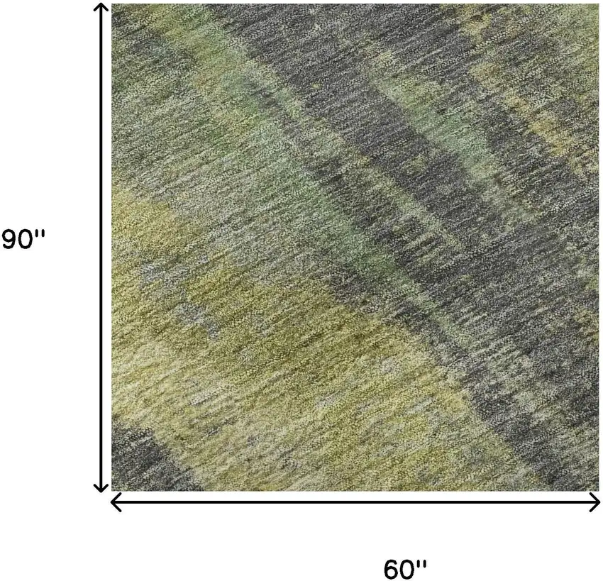 Green Gray And Gold Abstract Washable Area Rug With UV Protection Photo 9
