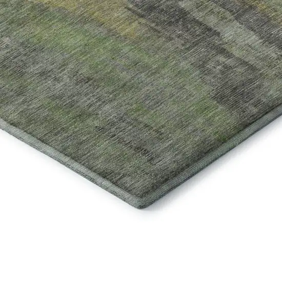 Green Gray And Gold Abstract Washable Area Rug With UV Protection Photo 8
