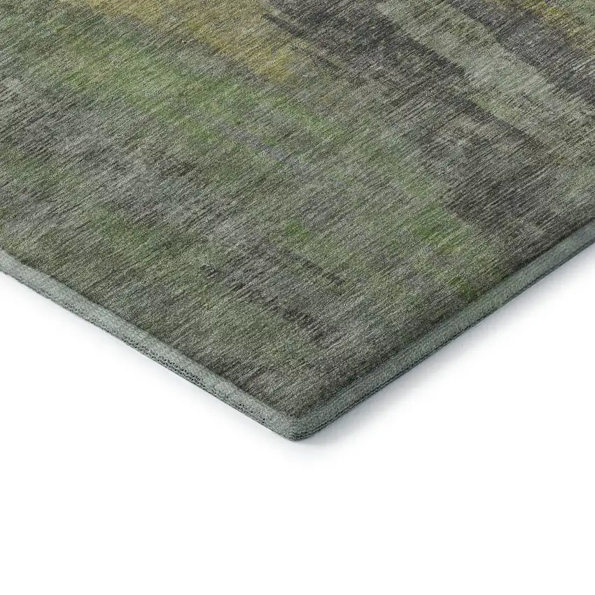 Green Gray And Gold Abstract Washable Area Rug With UV Protection Photo 8