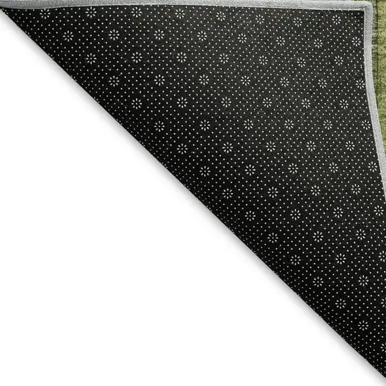 Green Gray And Gold Striped Washable Area Rug With UV Protection Photo 3