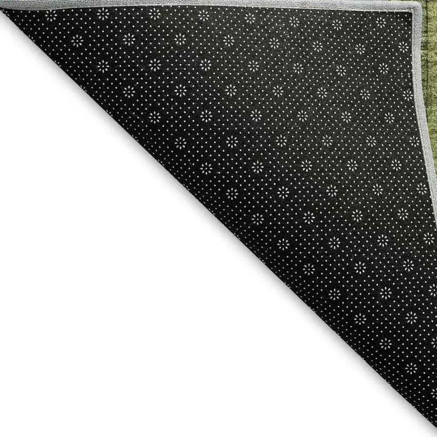 Green Gray And Gold Striped Washable Area Rug With UV Protection Photo 3