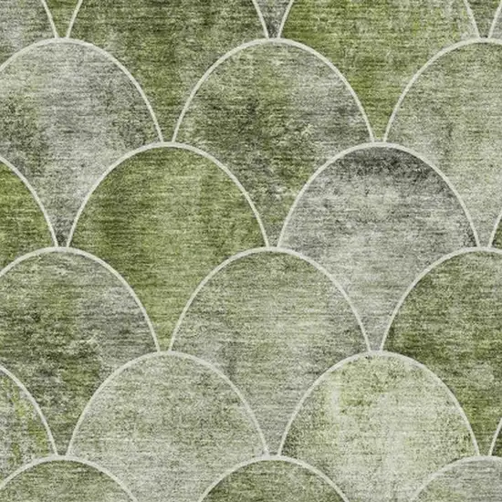Green Gray And Ivory Abstract Geometric Washable Area Rug With UV Protection Photo 3