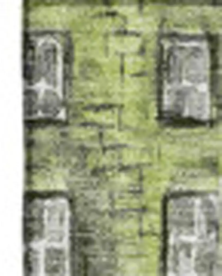 Green Gray And Ivory Abstract Geometric Washable Area Rug With UV Protection Photo 3