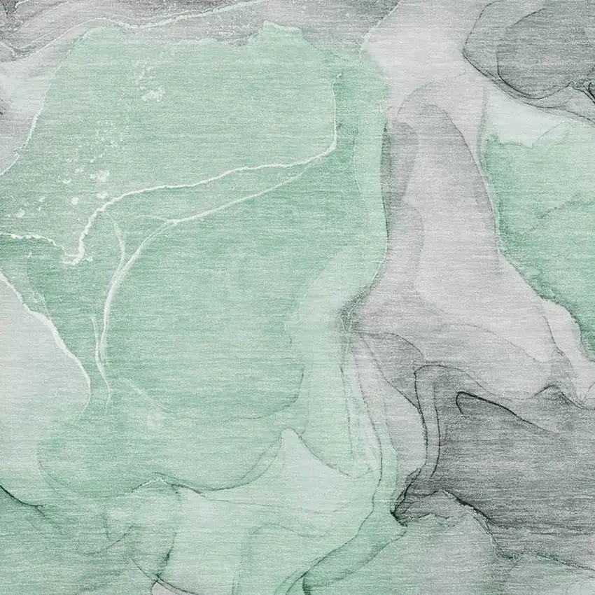 Green Gray And Ivory Abstract Washable Area Rug With UV Protection Photo 3