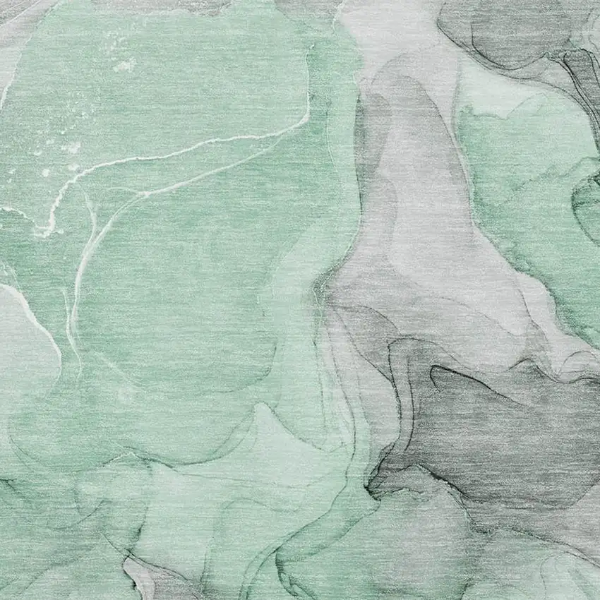 Green Gray And Ivory Abstract Washable Area Rug With UV Protection Photo 3