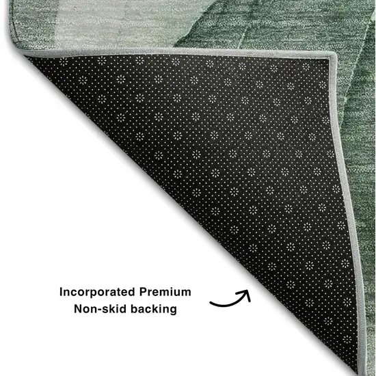 Green Gray And Ivory Abstract Washable Area Rug With UV Protection Photo 5
