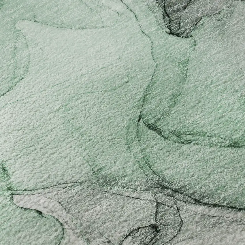 Green Gray And Ivory Abstract Washable Area Rug With UV Protection Photo 9