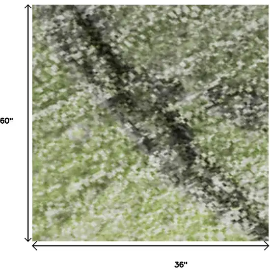Green Gray And Ivory Abstract Washable Area Rug With UV Protection Photo 7