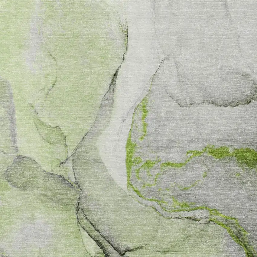 Green Gray And Ivory Abstract Washable Area Rug With UV Protection Photo 8