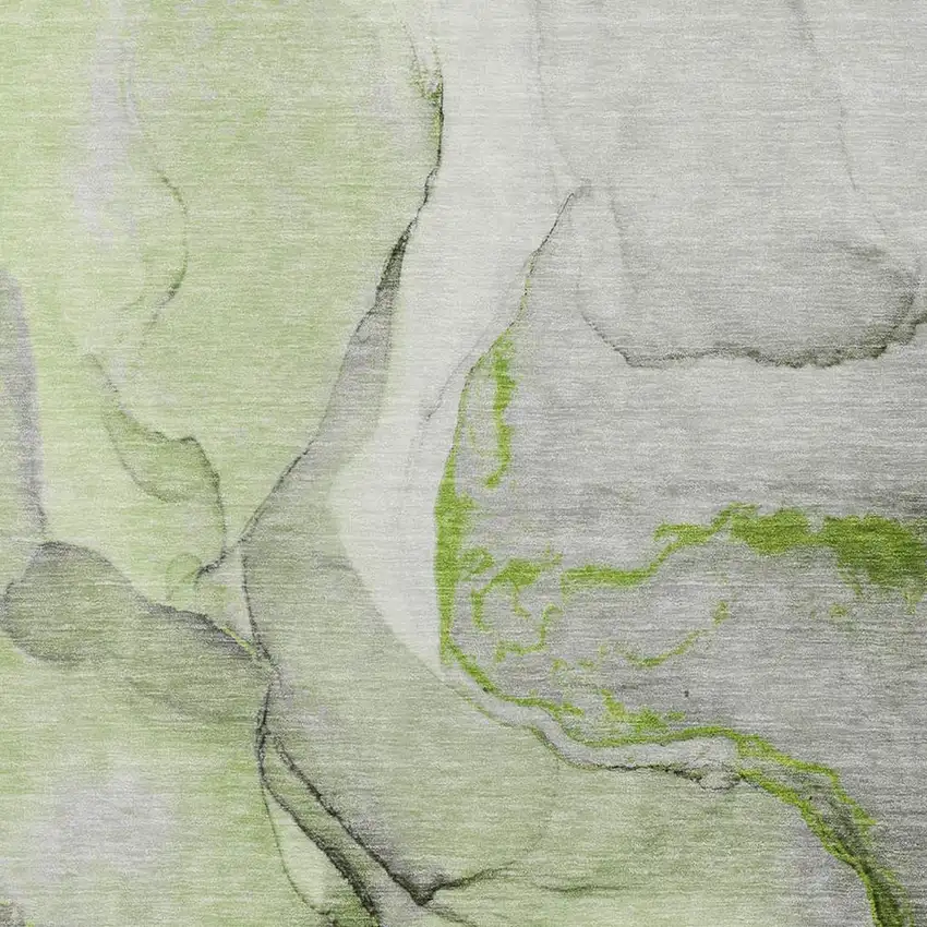 Green Gray And Ivory Abstract Washable Area Rug With UV Protection Photo 3