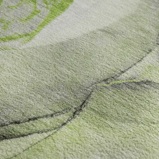 Green Gray And Ivory Abstract Washable Area Rug With UV Protection Photo 7