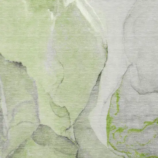 Green Gray And Ivory Abstract Washable Area Rug With UV Protection Photo 8