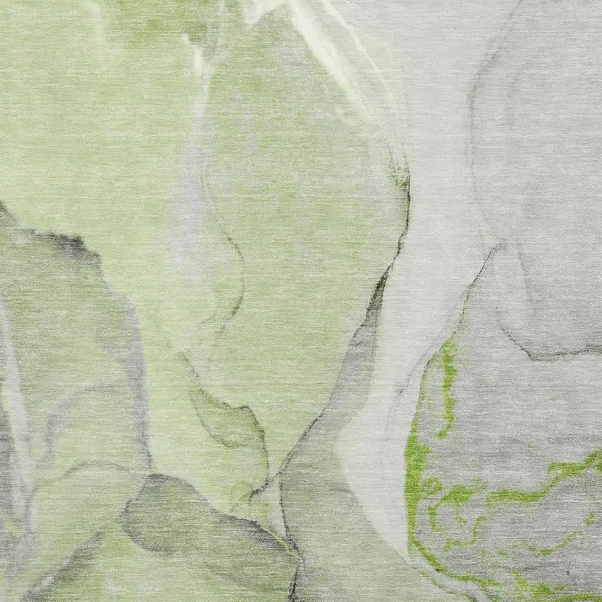 Green Gray And Ivory Abstract Washable Area Rug With UV Protection Photo 8