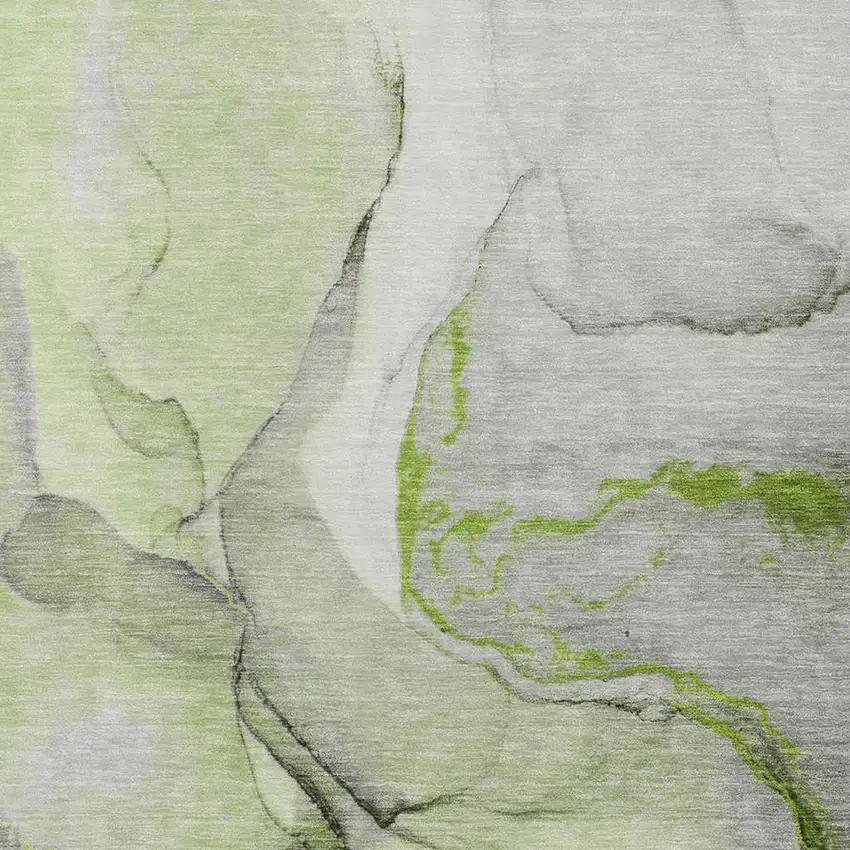Green Gray And Ivory Abstract Washable Area Rug With UV Protection Photo 4