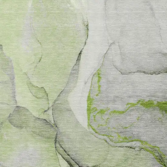 Green Gray And Ivory Abstract Washable Area Rug With UV Protection Photo 8