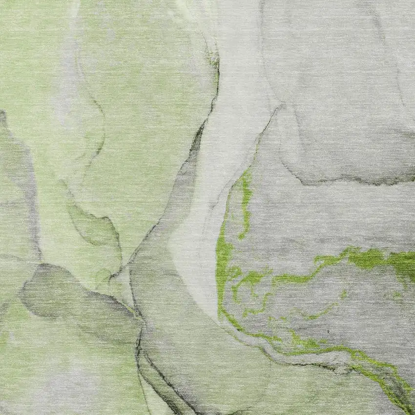 Green Gray And Ivory Abstract Washable Area Rug With UV Protection Photo 8