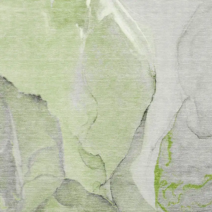 Green Gray And Ivory Abstract Washable Area Rug With UV Protection Photo 4