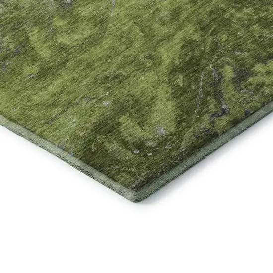 Green Gray And Ivory Abstract Washable Area Rug With UV Protection Photo 7