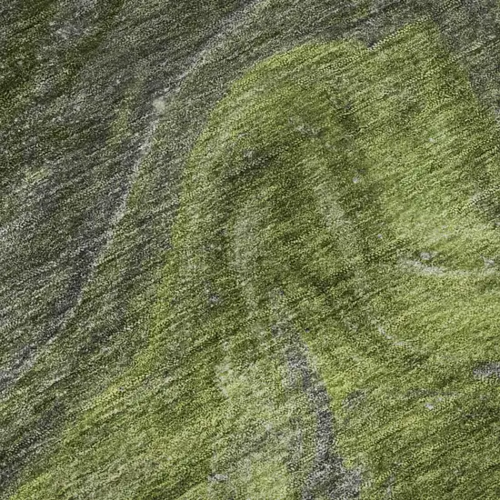 Green Gray And Ivory Abstract Washable Area Rug With UV Protection Photo 9