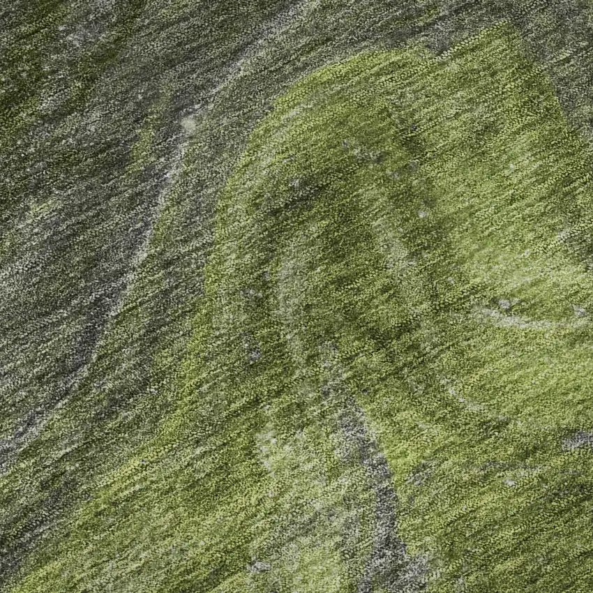 Green Gray And Ivory Abstract Washable Area Rug With UV Protection Photo 9