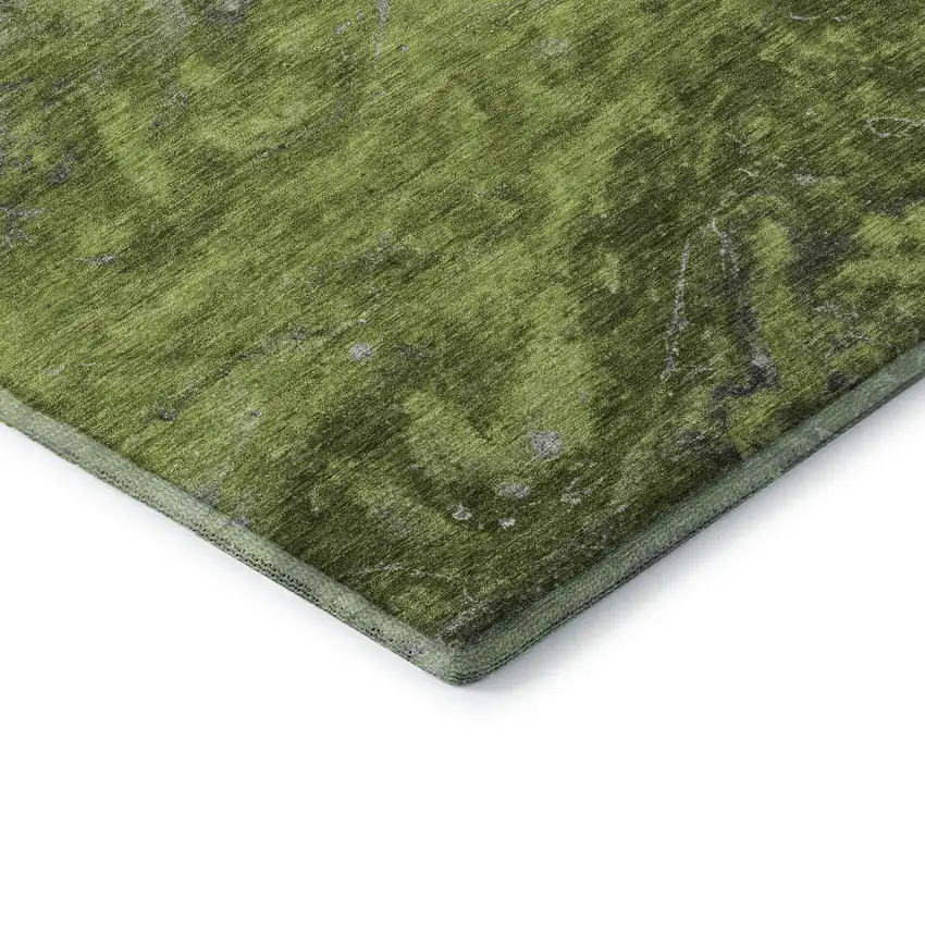 Green Gray And Ivory Abstract Washable Area Rug With UV Protection Photo 7