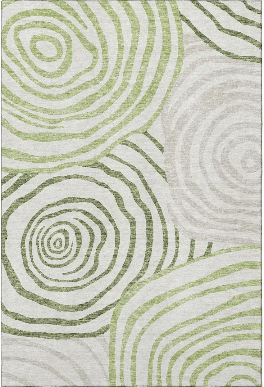 Green Gray And Ivory Abstract Washable Area Rug With UV Protection Photo 4