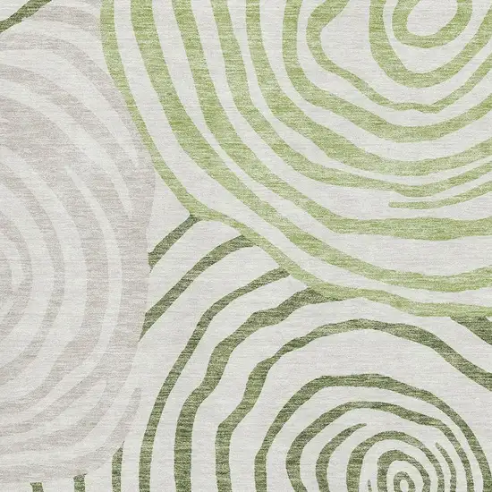 Green Gray And Ivory Abstract Washable Area Rug With UV Protection Photo 3
