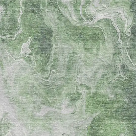 Green Gray And Ivory Abstract Washable Area Rug With UV Protection Photo 2