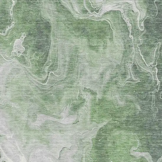 Green Gray And Ivory Abstract Washable Area Rug With UV Protection Photo 2