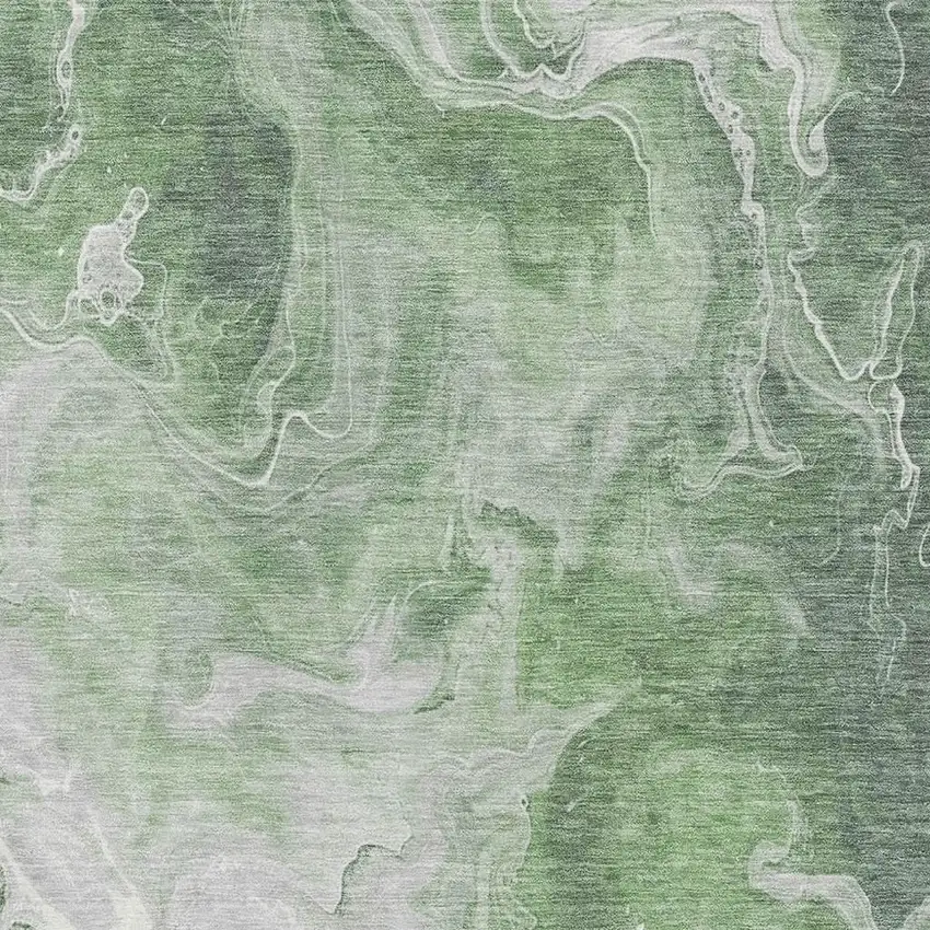 Green Gray And Ivory Abstract Washable Area Rug With UV Protection Photo 2