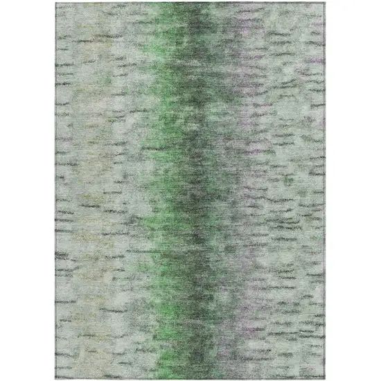 Green Gray And Ivory Abstract Washable Indoor Outdoor Area Rug Photo 4