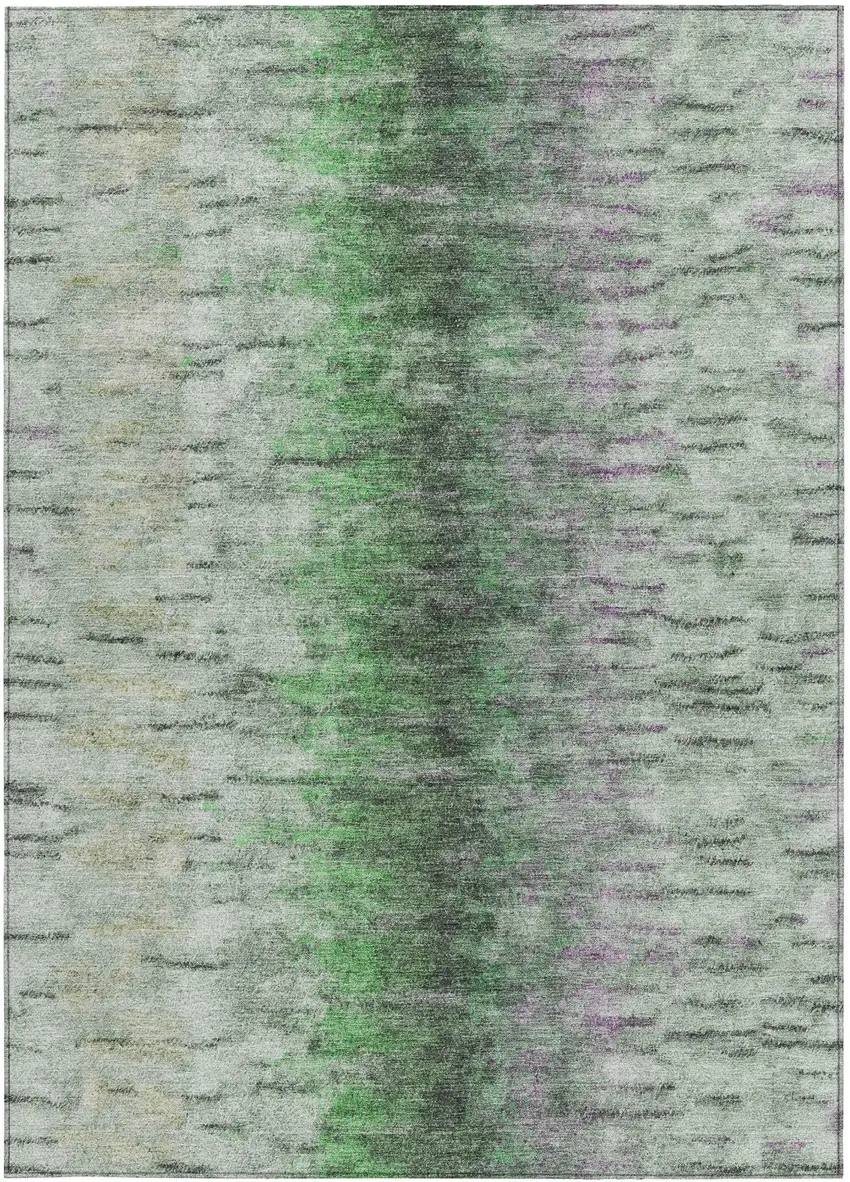 Green Gray And Ivory Abstract Washable Indoor Outdoor Area Rug Photo 4