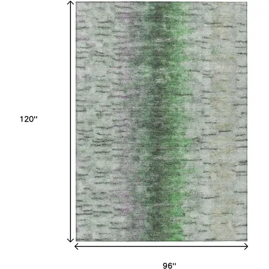 Green Gray And Ivory Abstract Washable Indoor Outdoor Area Rug Photo 3