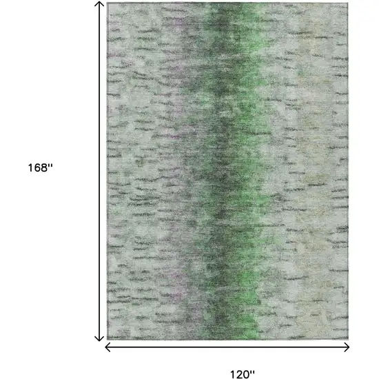 Green Gray And Ivory Abstract Washable Indoor Outdoor Area Rug Photo 3