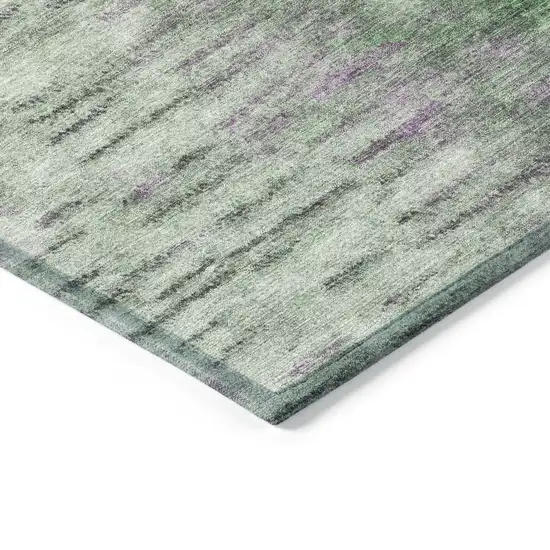 Green Gray And Ivory Abstract Washable Indoor Outdoor Area Rug Photo 6