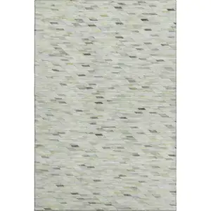 Photo of Green Gray And Ivory Geometric Washable Area Rug With UV Protection
