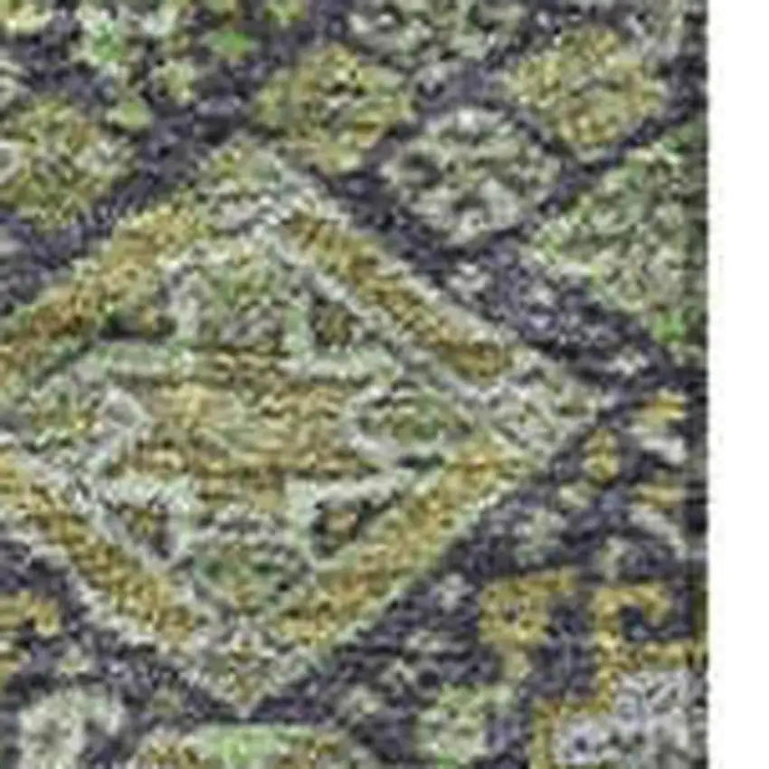 Green Gray And Ivory Tribal Washable Area Rug With UV Protection Photo 3