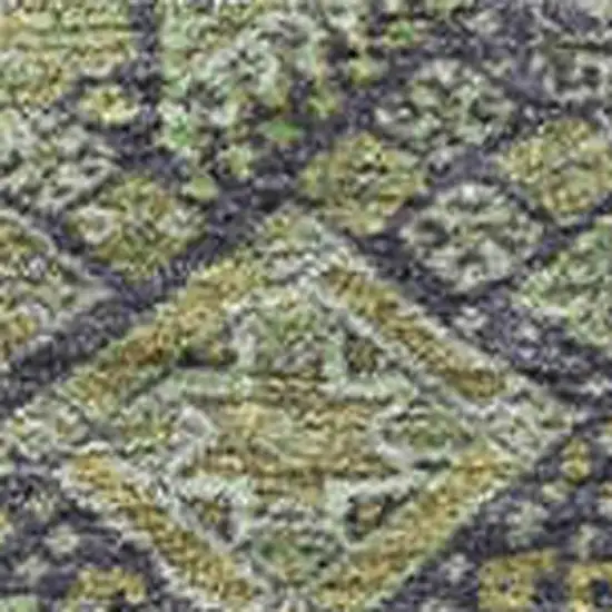 Green Gray And Ivory Tribal Washable Area Rug With UV Protection Photo 3