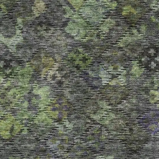 Green Gray And Purple Abstract Geometric Washable Area Rug With UV Protection Photo 3